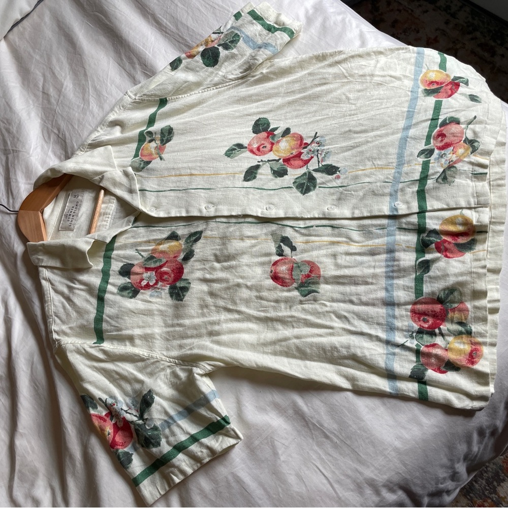 Abercrombie, Medium, Linen Mens Floral Print Button-Up Shirt